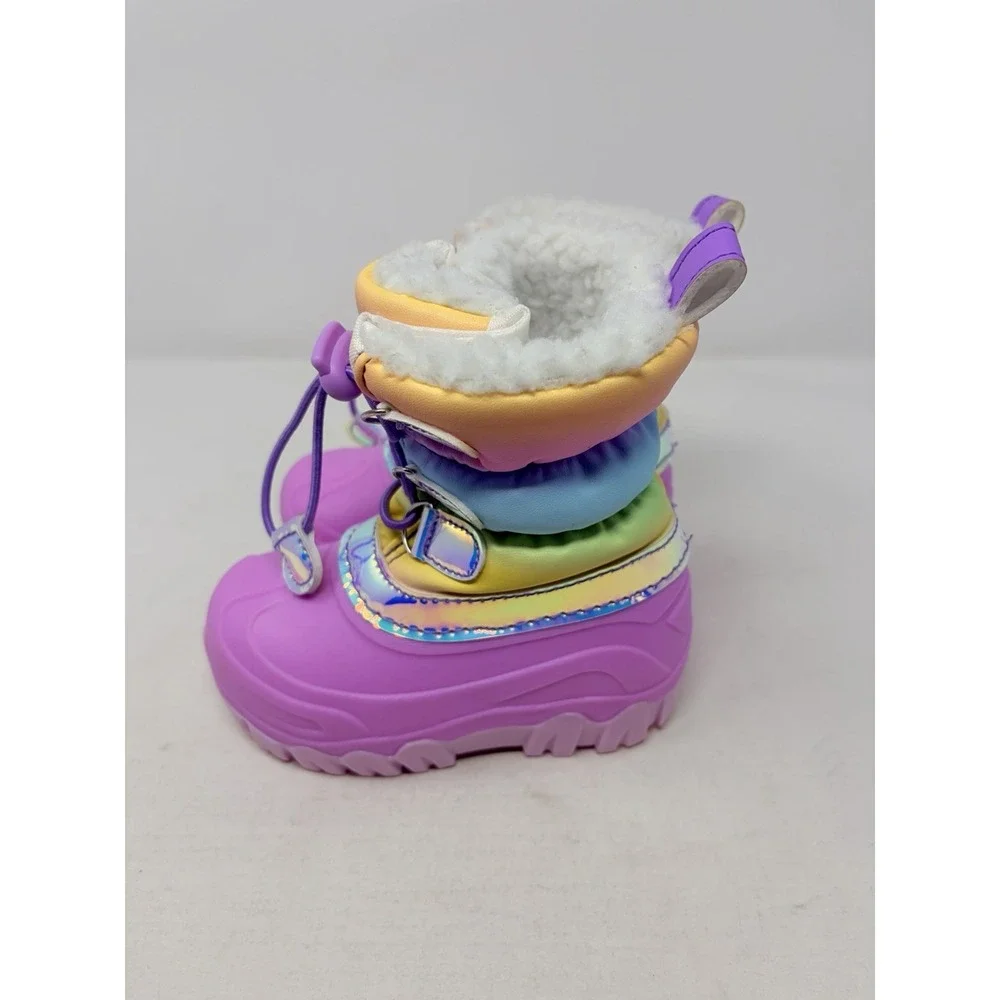 Members Mark Toddler Girls Size 7/8C Mid Calf Slip On Fleece Lined Snow Boots S5